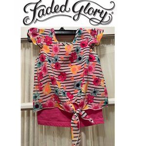 Faded Glory 2-piece layered top and tank. Girls' size 4/5 (XS)